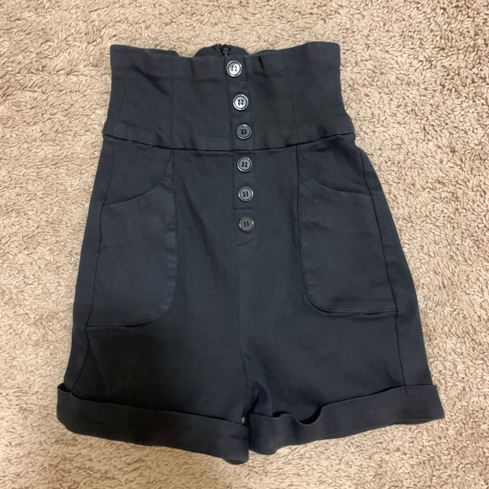 xxs - collectif - black high waist “nomi” vintage pinup shorts